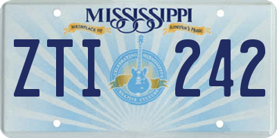 MS license plate ZTI242