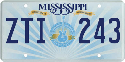 MS license plate ZTI243