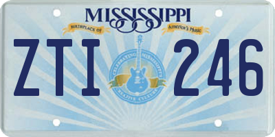 MS license plate ZTI246