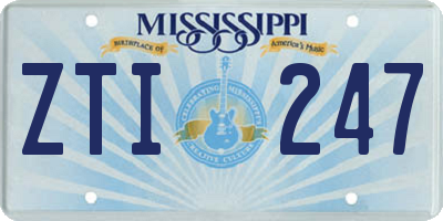 MS license plate ZTI247