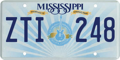 MS license plate ZTI248