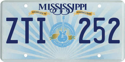 MS license plate ZTI252