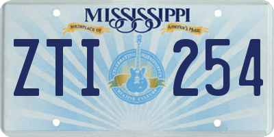 MS license plate ZTI254
