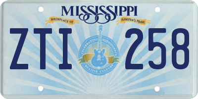 MS license plate ZTI258