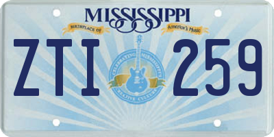 MS license plate ZTI259