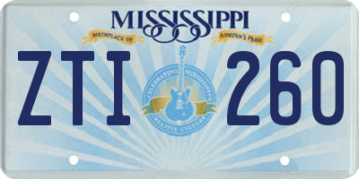 MS license plate ZTI260