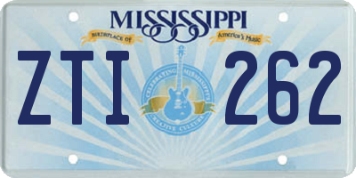 MS license plate ZTI262