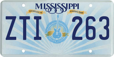 MS license plate ZTI263