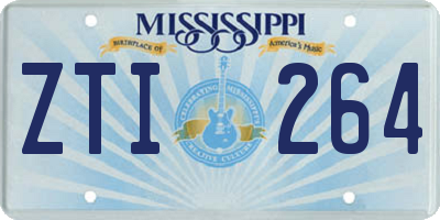 MS license plate ZTI264