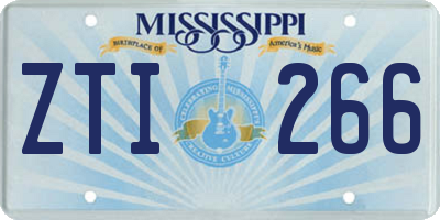 MS license plate ZTI266