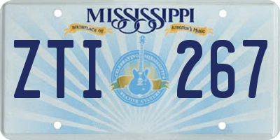 MS license plate ZTI267