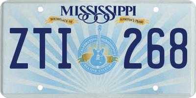 MS license plate ZTI268