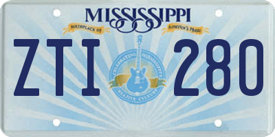 MS license plate ZTI280