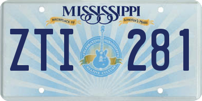MS license plate ZTI281