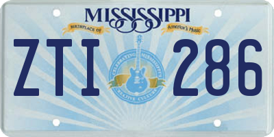 MS license plate ZTI286
