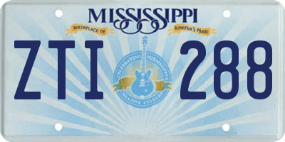 MS license plate ZTI288