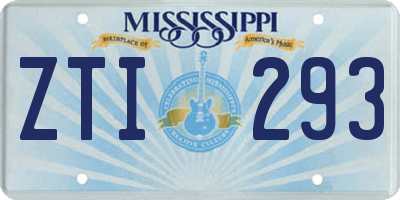 MS license plate ZTI293