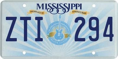 MS license plate ZTI294
