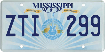 MS license plate ZTI299