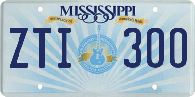 MS license plate ZTI300