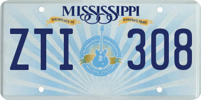MS license plate ZTI308