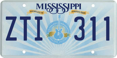 MS license plate ZTI311