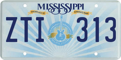 MS license plate ZTI313