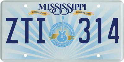 MS license plate ZTI314