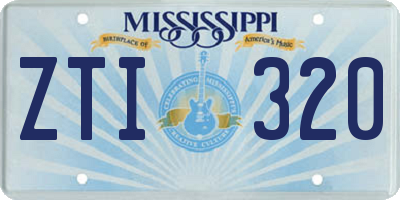 MS license plate ZTI320
