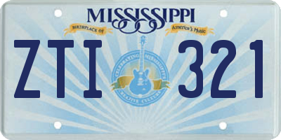 MS license plate ZTI321