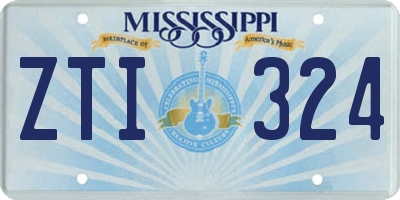 MS license plate ZTI324