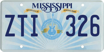 MS license plate ZTI326