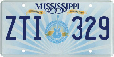 MS license plate ZTI329