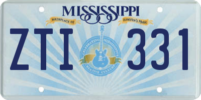 MS license plate ZTI331