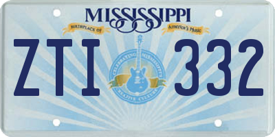 MS license plate ZTI332