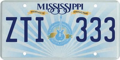 MS license plate ZTI333