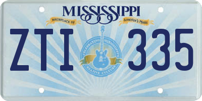 MS license plate ZTI335