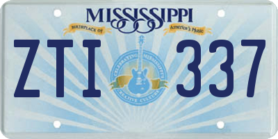 MS license plate ZTI337