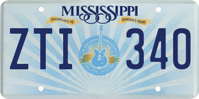 MS license plate ZTI340