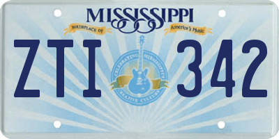 MS license plate ZTI342