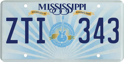MS license plate ZTI343