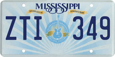 MS license plate ZTI349