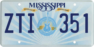MS license plate ZTI351