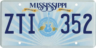 MS license plate ZTI352
