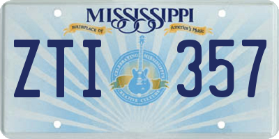 MS license plate ZTI357
