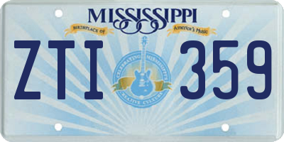 MS license plate ZTI359