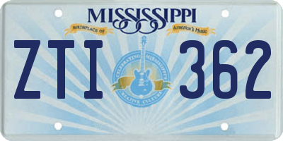 MS license plate ZTI362