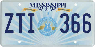 MS license plate ZTI366