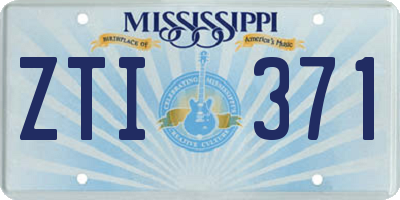 MS license plate ZTI371