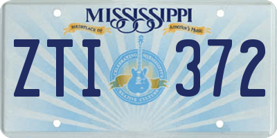 MS license plate ZTI372